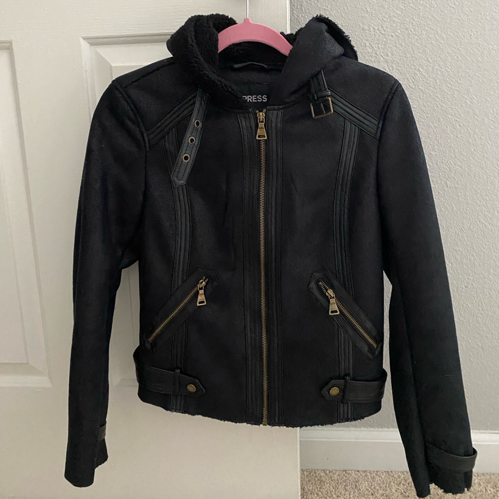 Express Women’s Faux Shearing Moto Jacket